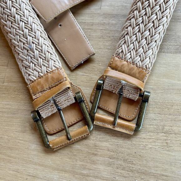 Nine West Marlon Boho Wedge Heels 8.5M Brown Woven Platform Adjustable Sandals - Picture 12 of 13